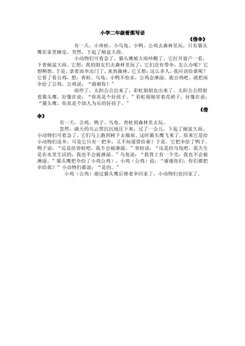 二年级看图写话
