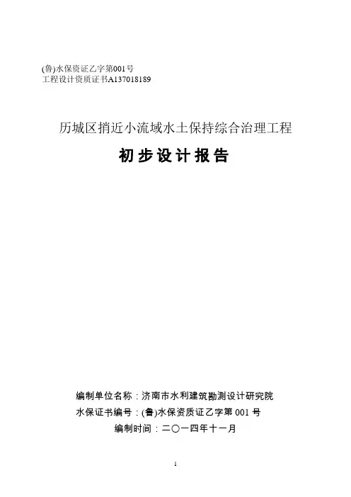 小流域综合治理初步设计报告