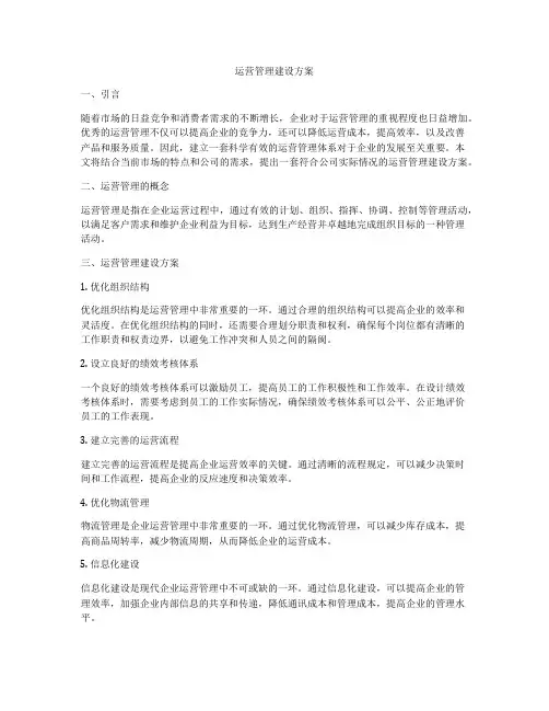 运营管理建设方案