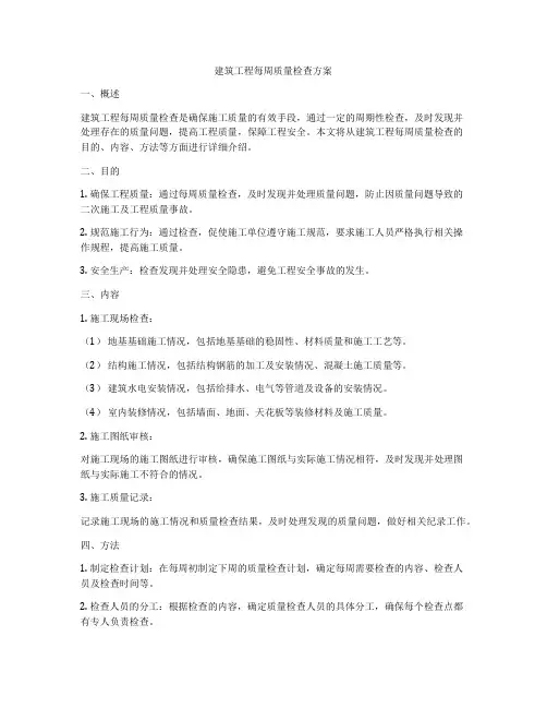建筑工程每周质量检查方案
