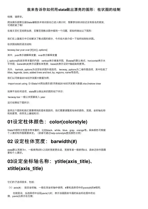 我来告诉你如何用stata做出漂亮的图形：柱状图的绘制