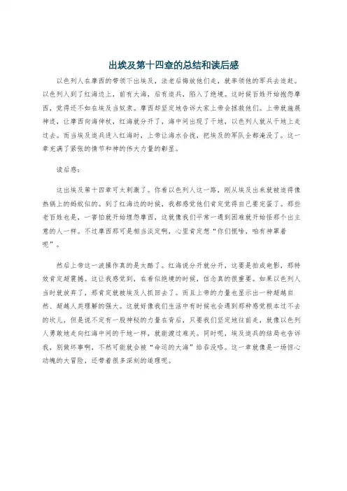出埃及第十四章的总结和读后感