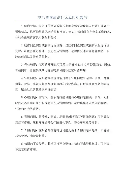 左后背疼痛是什么原因引起的