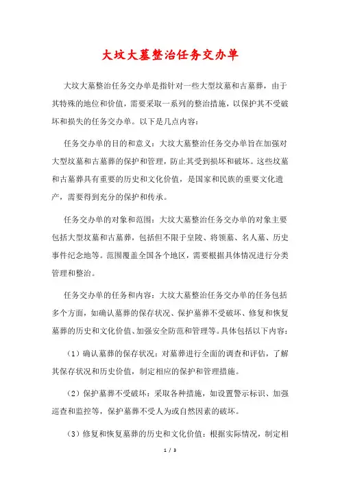 大坟大墓整治任务交办单