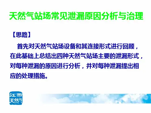 天然气站场常见泄漏原因分析与治理培训教材50张课件