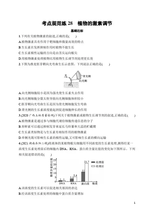 高中生物高频考点及答案28 植物的激素调节