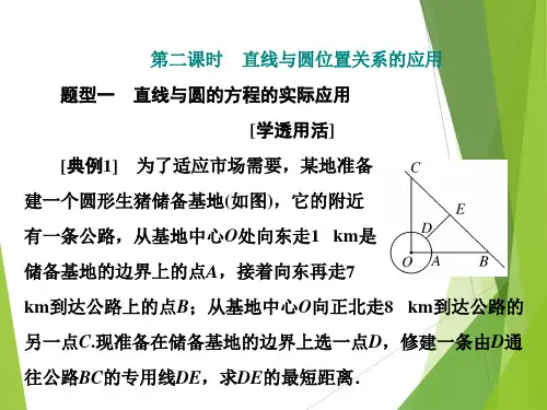 高中数学选择性必修一(人教版)《2.5.1 第二课时 直线与圆位置关系的应用》课件