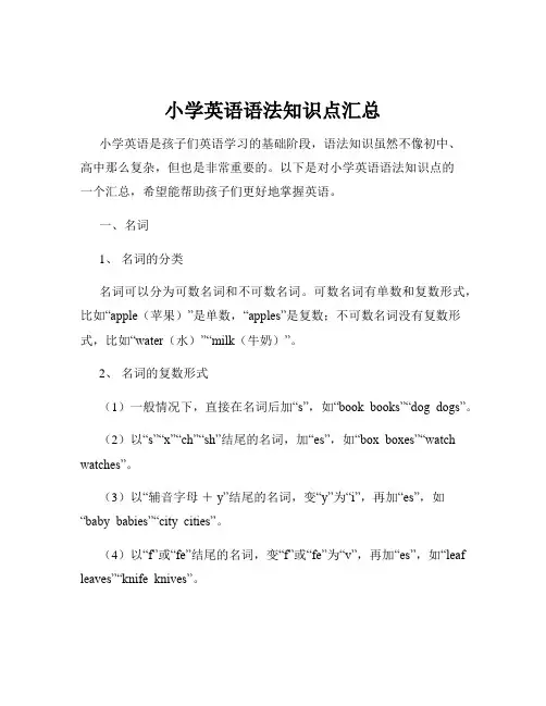 小学英语语法知识点汇总
