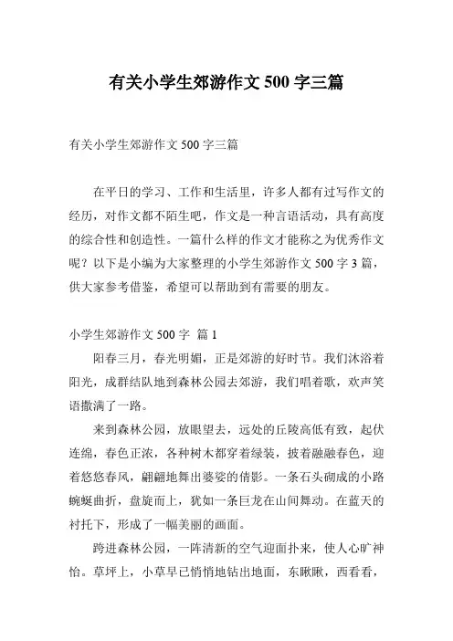 有关小学生郊游作文500字三篇