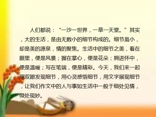 人教版七年级下册第三单元写作作文指导：抓住细节,绽放芳华课件