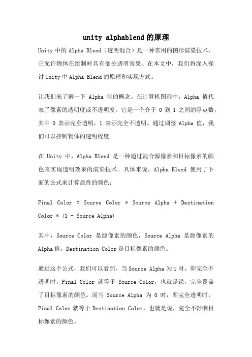 unity alphablend的原理
