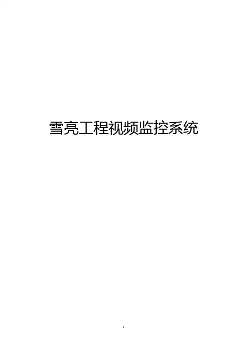 雪亮工程视频监控系统