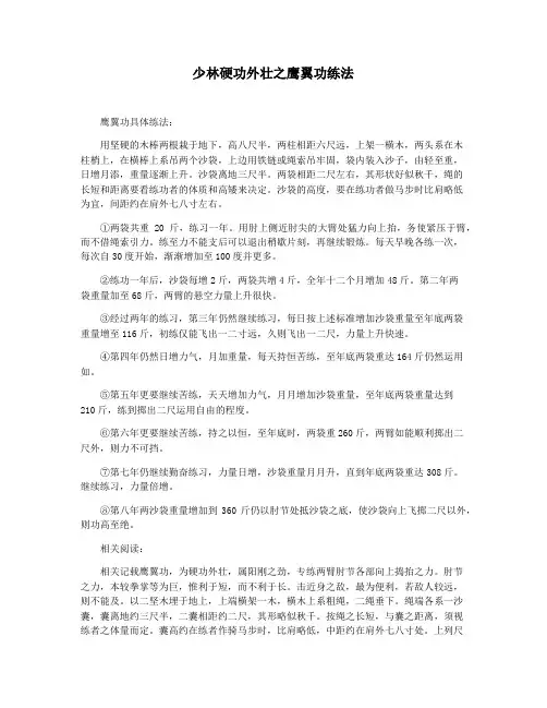 少林硬功外壮之鹰翼功练法