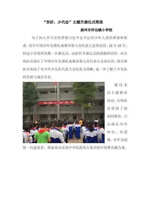 少代会升旗仪式简报