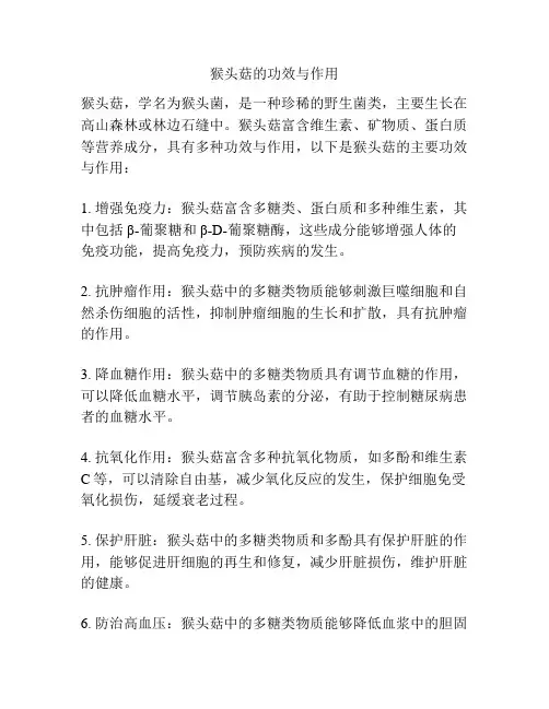 猴头菇的功效与作用
