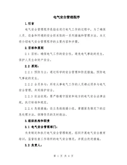电气安全管理程序