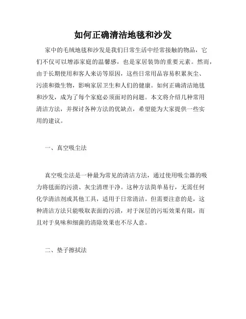 如何正确清洁地毯和沙发