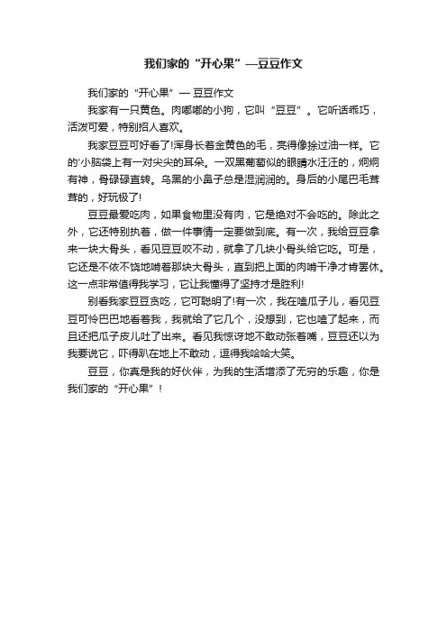 我们家的“开心果”—豆豆作文