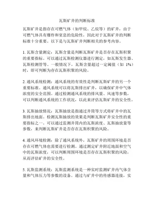 瓦斯矿井的判断标准