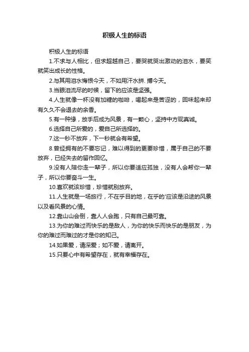 积极人生的标语