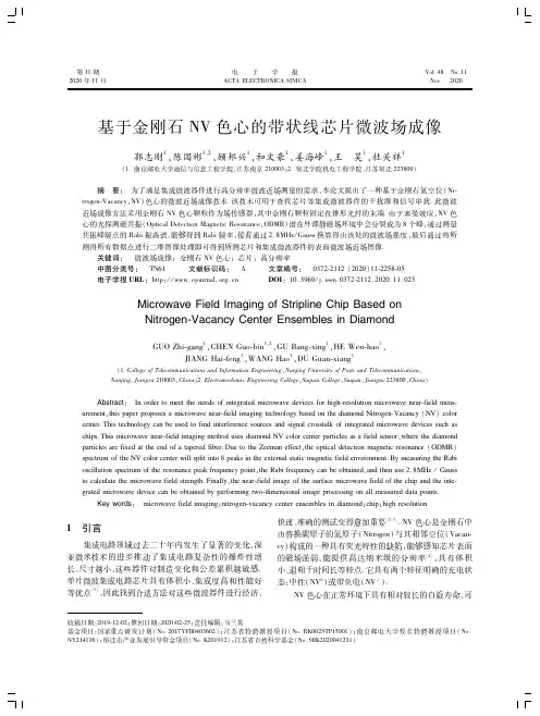 基于金刚石NV色心的带状线芯片微波场成像