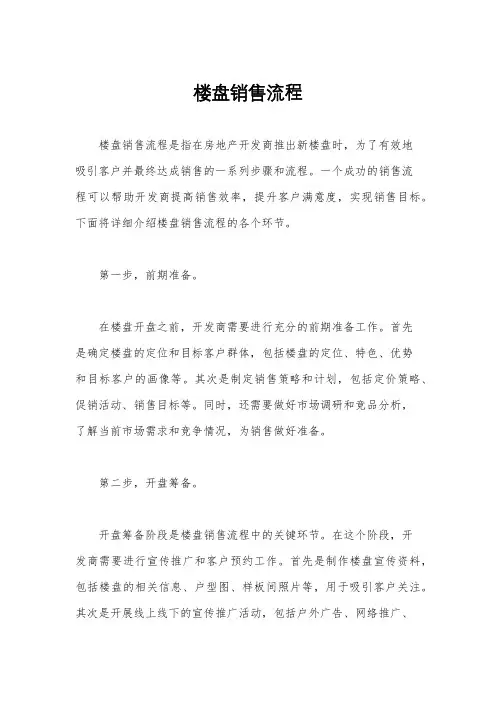 楼盘销售流程