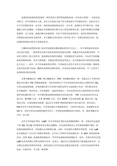 流感病毒检验及相关方法