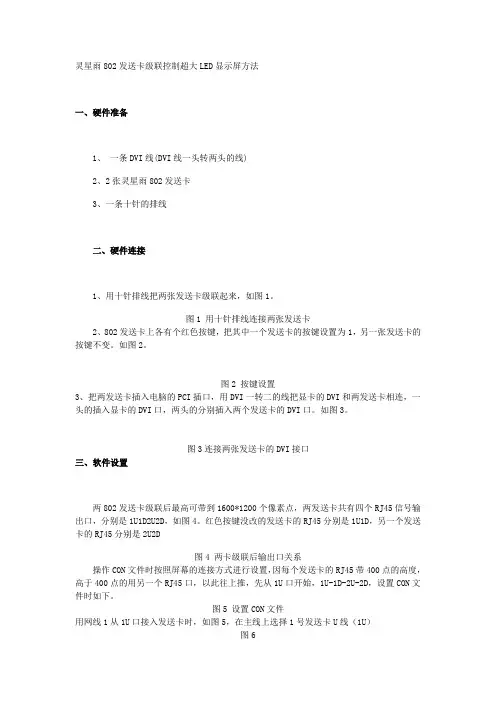 灵星雨802发送卡级联控制超大LED显示屏方法