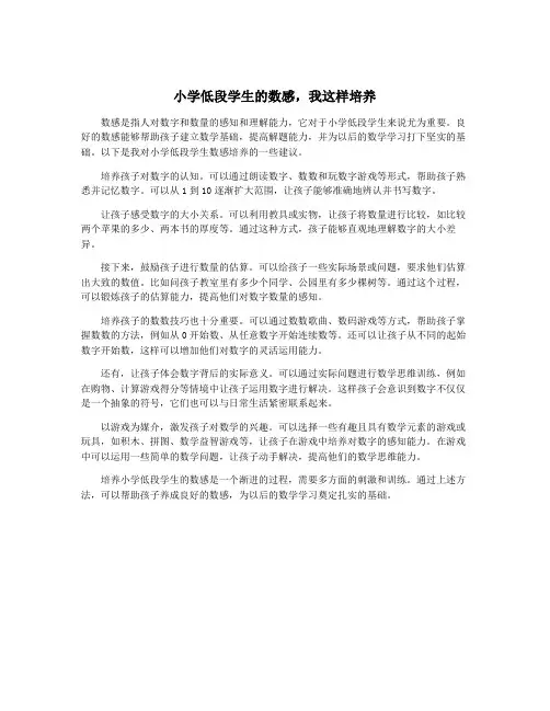 小学低段学生的数感,我这样培养