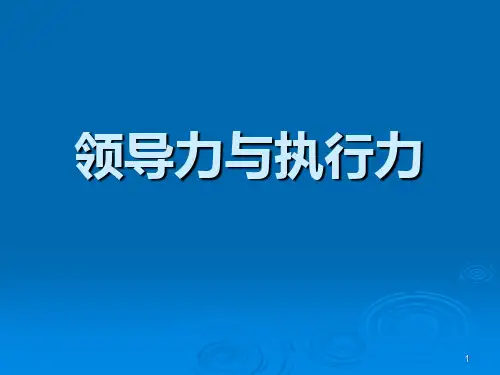 中高职领导力与执行力PPT课件