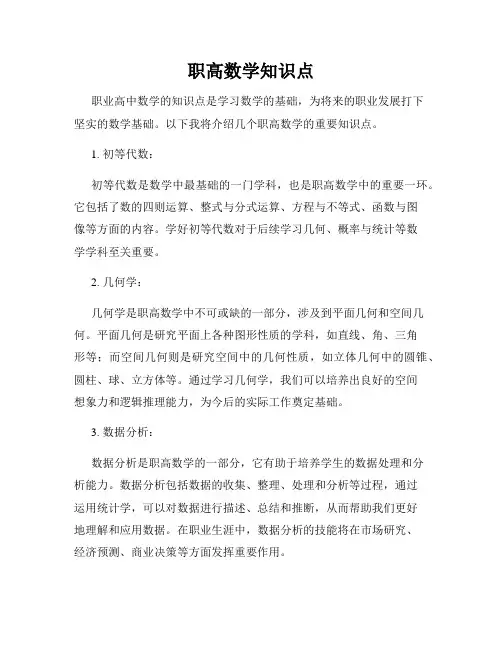 职高数学知识点