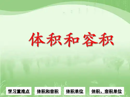 知识要点：体积和容积