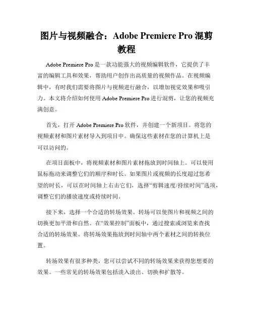 图片与视频融合 Adobe Premiere Pro混剪教程