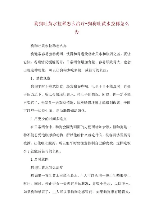 狗狗吐黄水拉稀怎么治疗-狗狗吐黄水拉稀怎么办