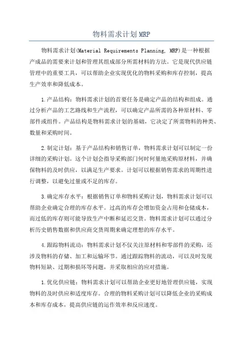 物料需求计划MRP