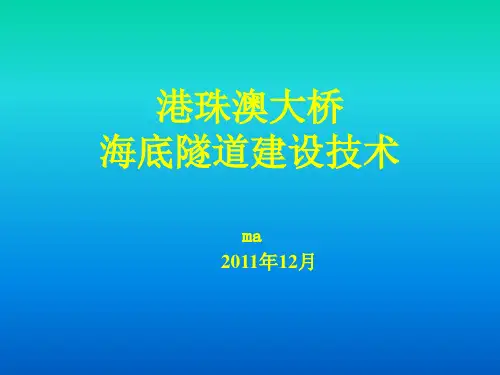 港珠澳大桥海底隧道建设技术(科技攻关)
