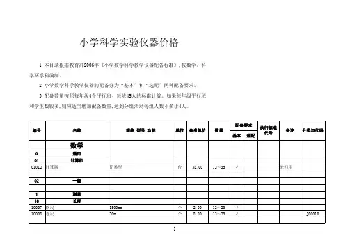 小学科学实验仪器价格