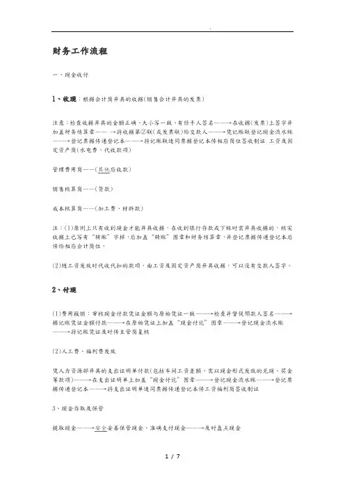 财务日常工作流程图