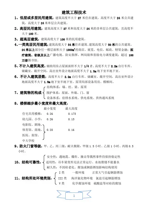 一建管理与实务重点及高频考点(建筑)2022版