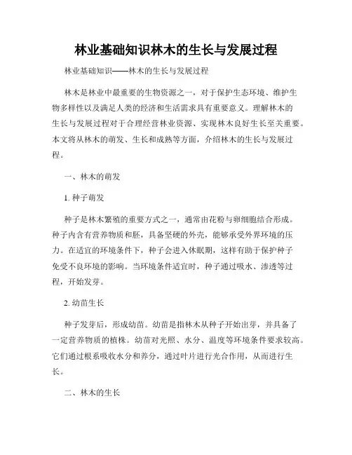 林业基础知识林木的生长与发展过程