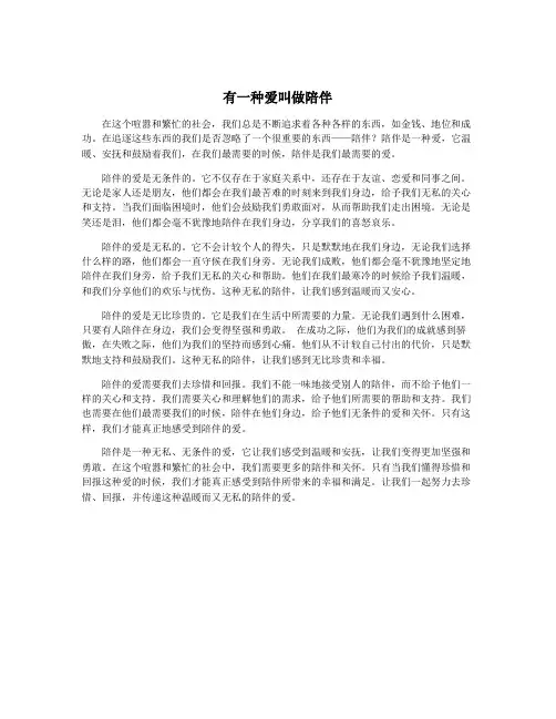 有一种爱叫做陪伴
