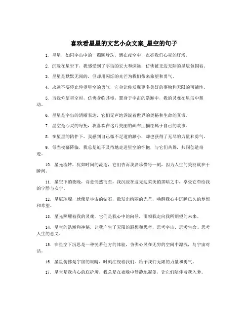 喜欢看星星的文艺小众文案_星空的句子