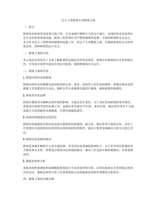 危大工程桥梁专项测量方案