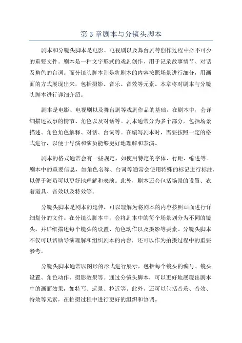 第3章剧本与分镜头脚本