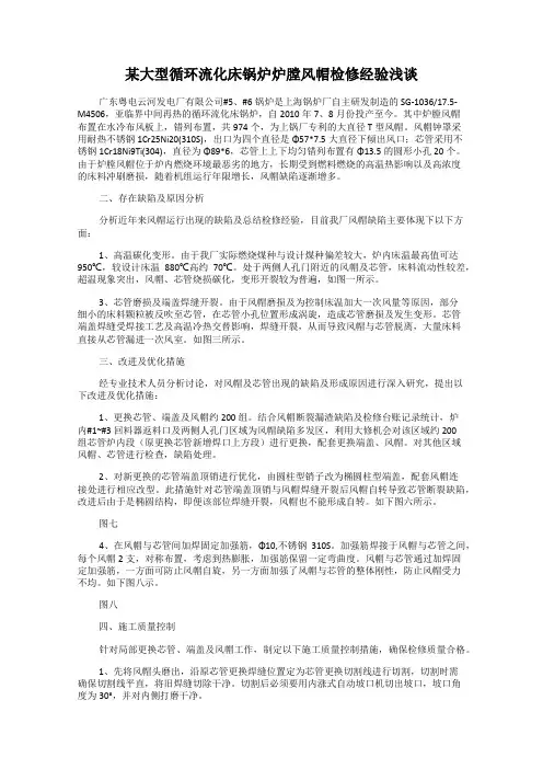 某大型循环流化床锅炉炉膛风帽检修经验浅谈