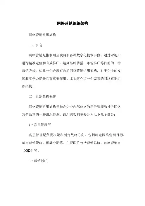 网络营销组织架构