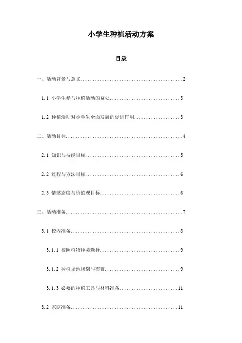 小学生种植活动方案