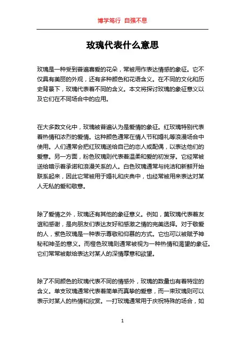 玫瑰代表什么意思