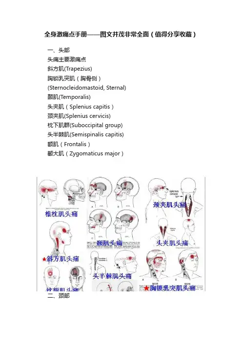 全身激痛点手册——图文并茂非常全面（值得分享收藏）