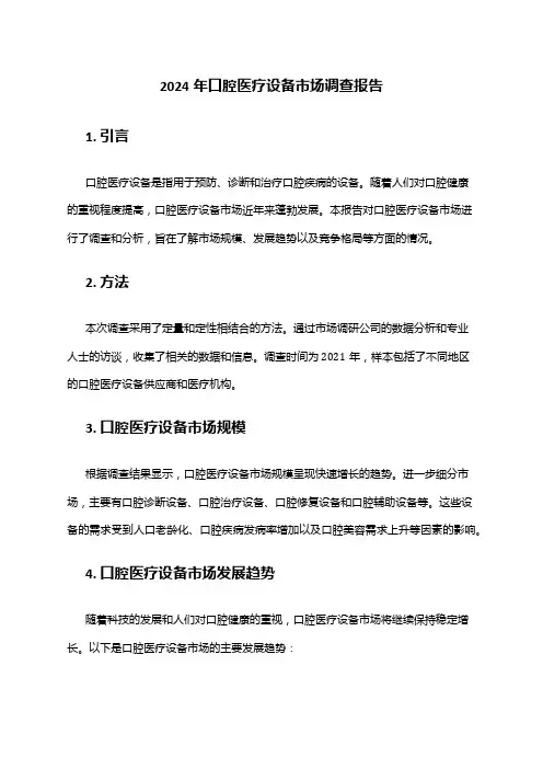 2024年口腔医疗设备市场调查报告